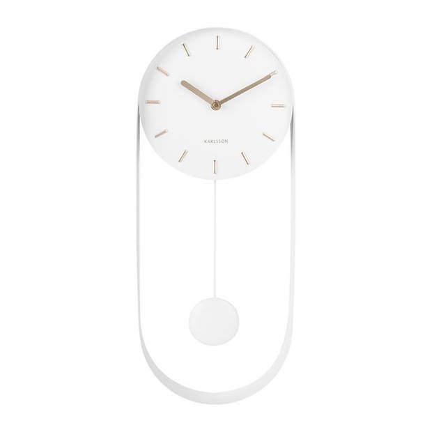 Wall clock Pendulum Charm steel white