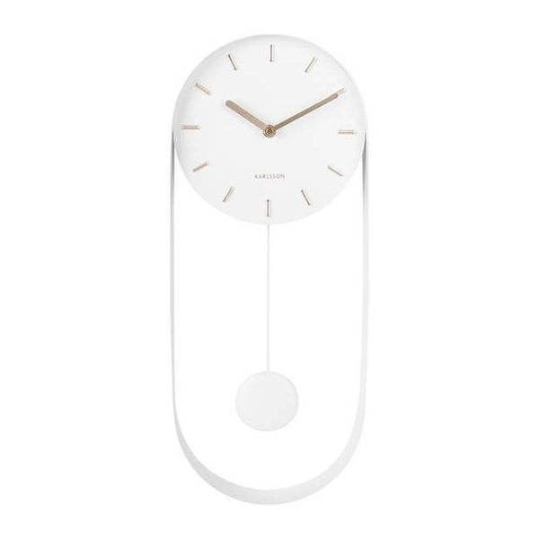 Wall clock Pendulum Charm steel white