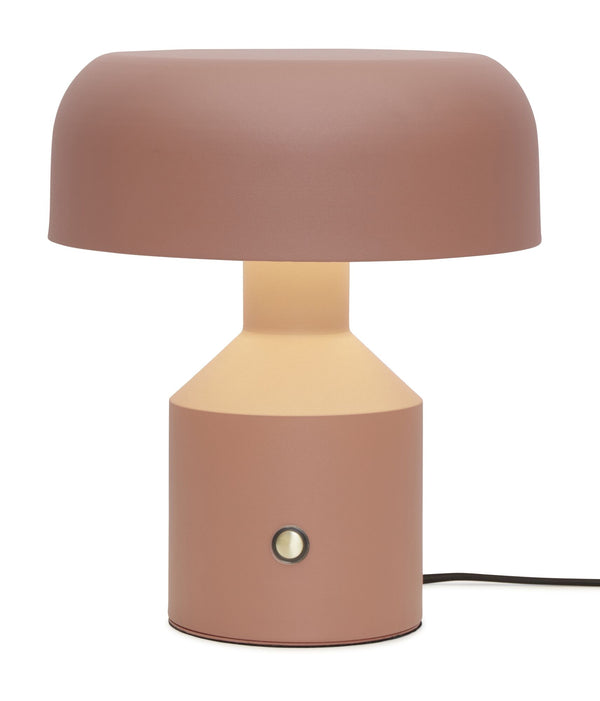 Table lamp iron Porto h.30x25cm/shade round dia.25x9cm, terra