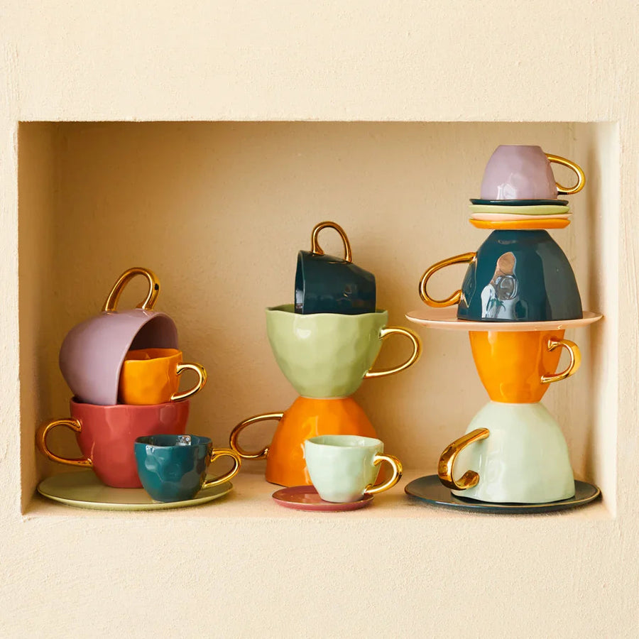 Good Morning cup Espresso Ø6 cm - Blue Green (2 stuks)