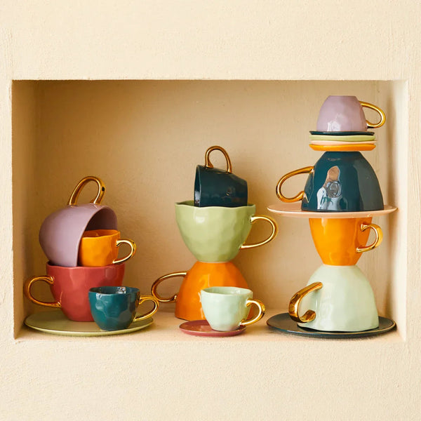Good Morning cup Espresso Ø6 cm - Blue Green (2 stuks)