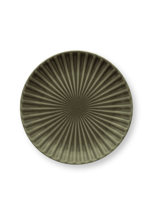 Plate Relievo Dark Green 12cm