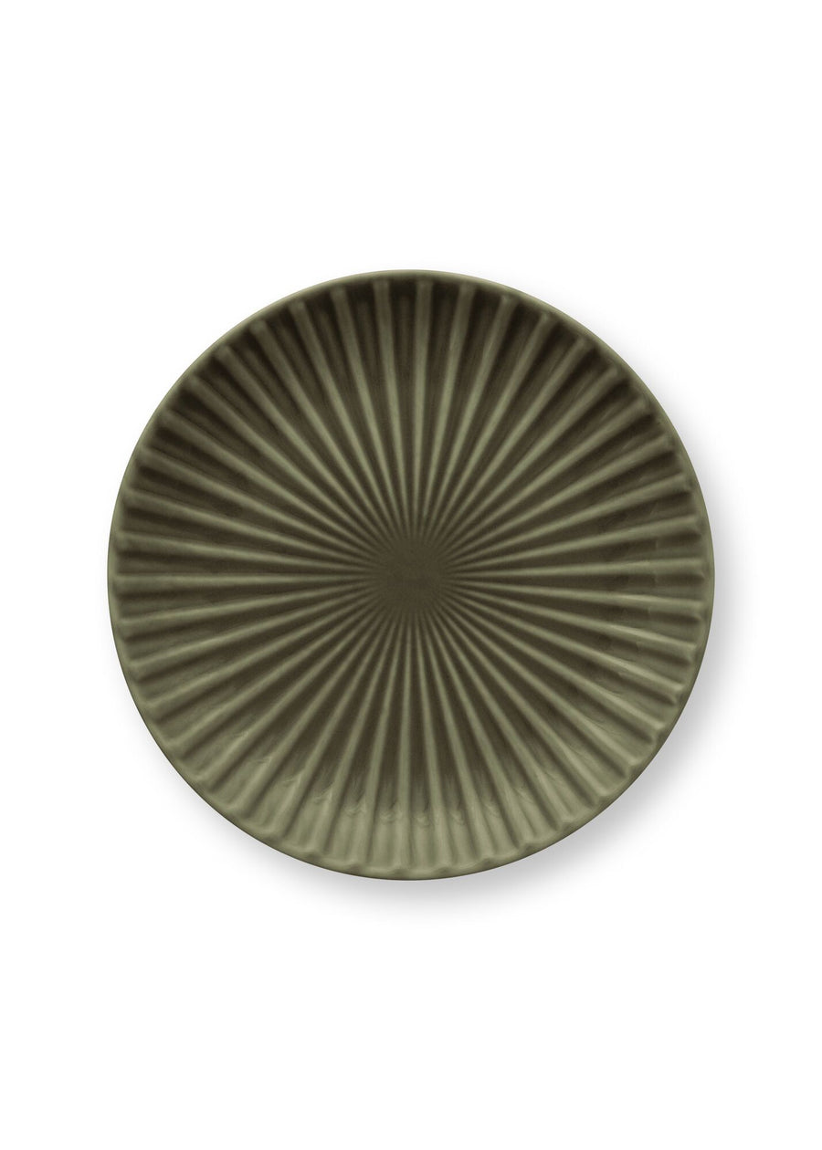 Plate Relievo Dark Green 12cm