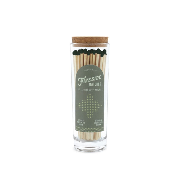 85 Fireside Tall Safety Matches - Olive Green