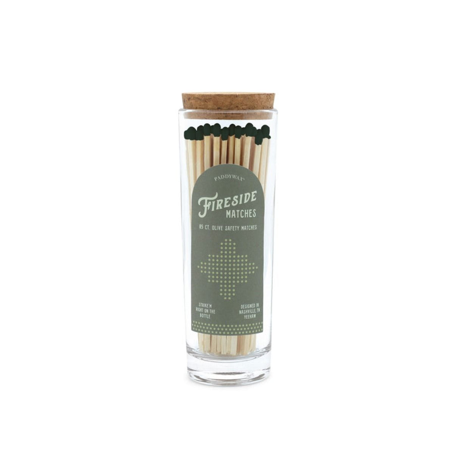 85 Fireside Tall Safety Matches - Olive Green