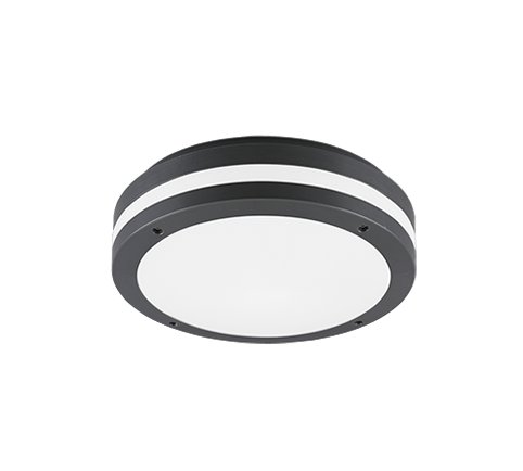 Plafonniere, Kendalincl. 1 x LED,SMD,11,0 Watt,3000K,1180 Lm.Kunststof, wit mat, Armatuur Kunststof, Antraciet? 30,0cm, H 9,0cmWand- en plafondmontage