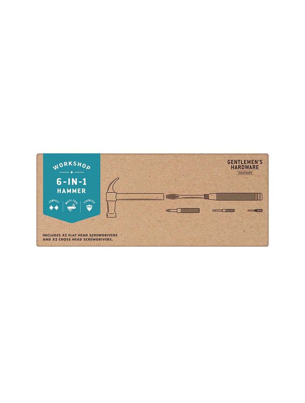 Hammer multi-tool 6 in 1 kraft packaging