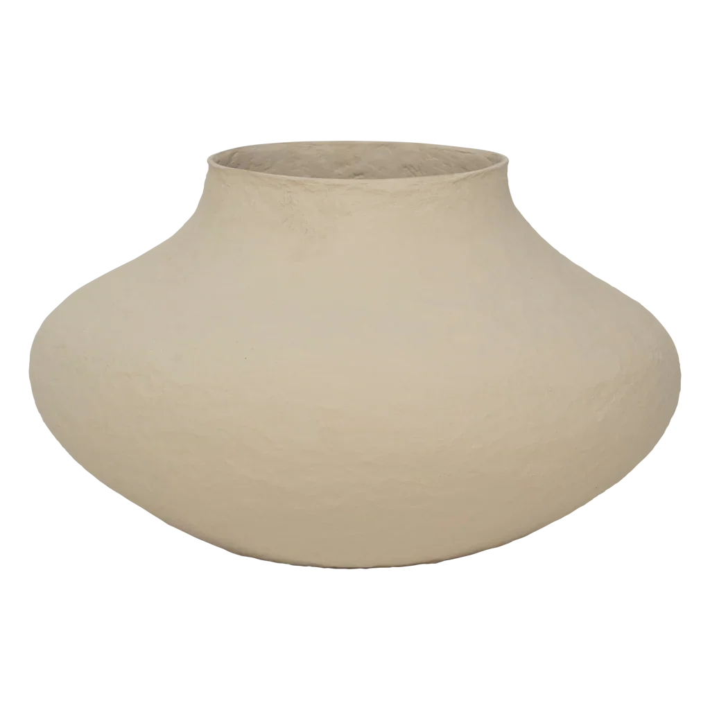 Decoratieve plantenpot vif, licht kaki