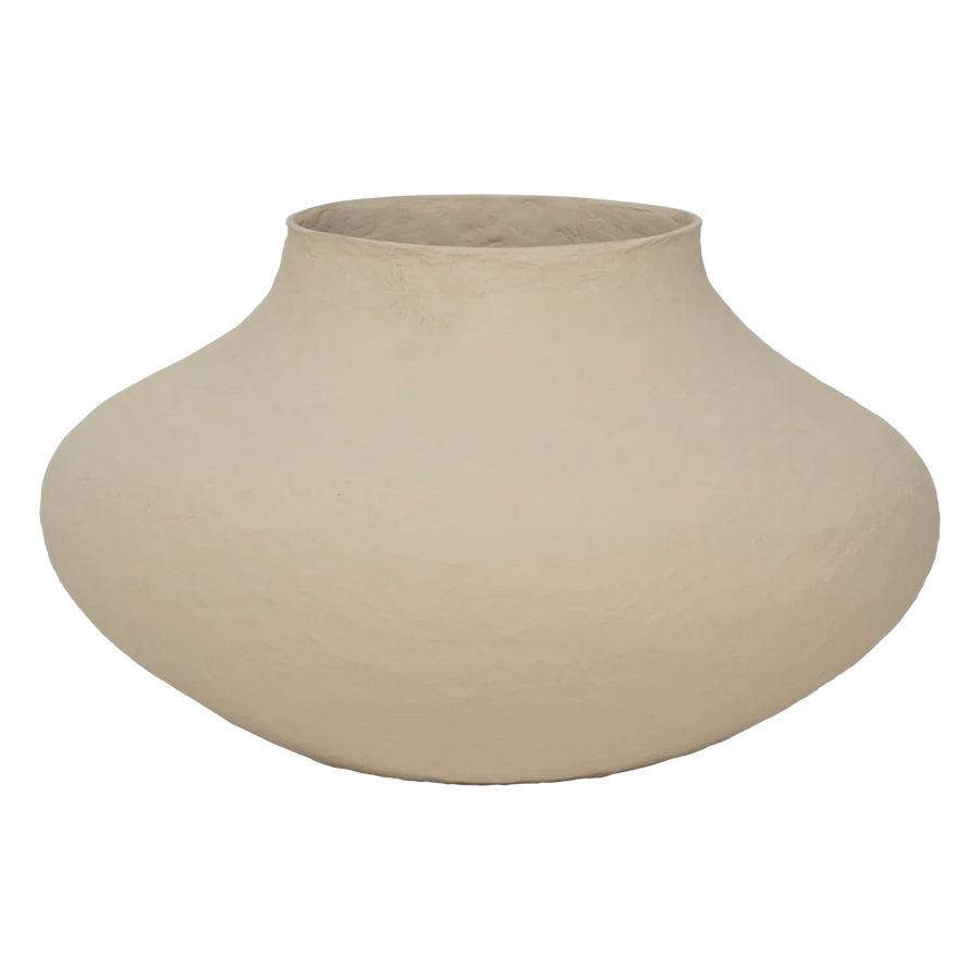 Decoratieve plantenpot vif, licht kaki