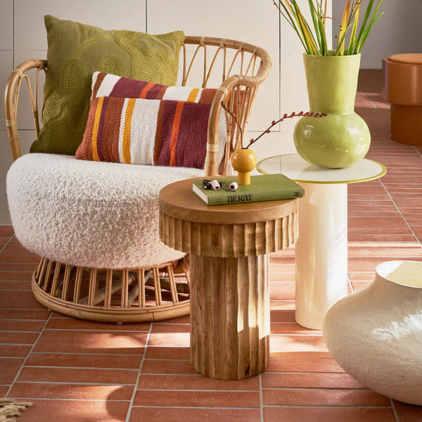 Decoratieve plantenpot vif, licht kaki