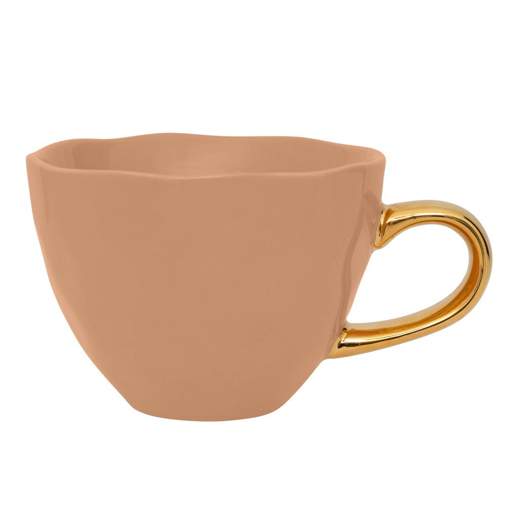 Good morning cappuccino-/theekop klei (set van 2)