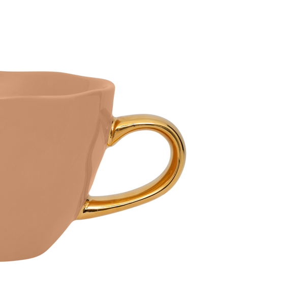 Good morning cappuccino-/theekop klei (set van 2)