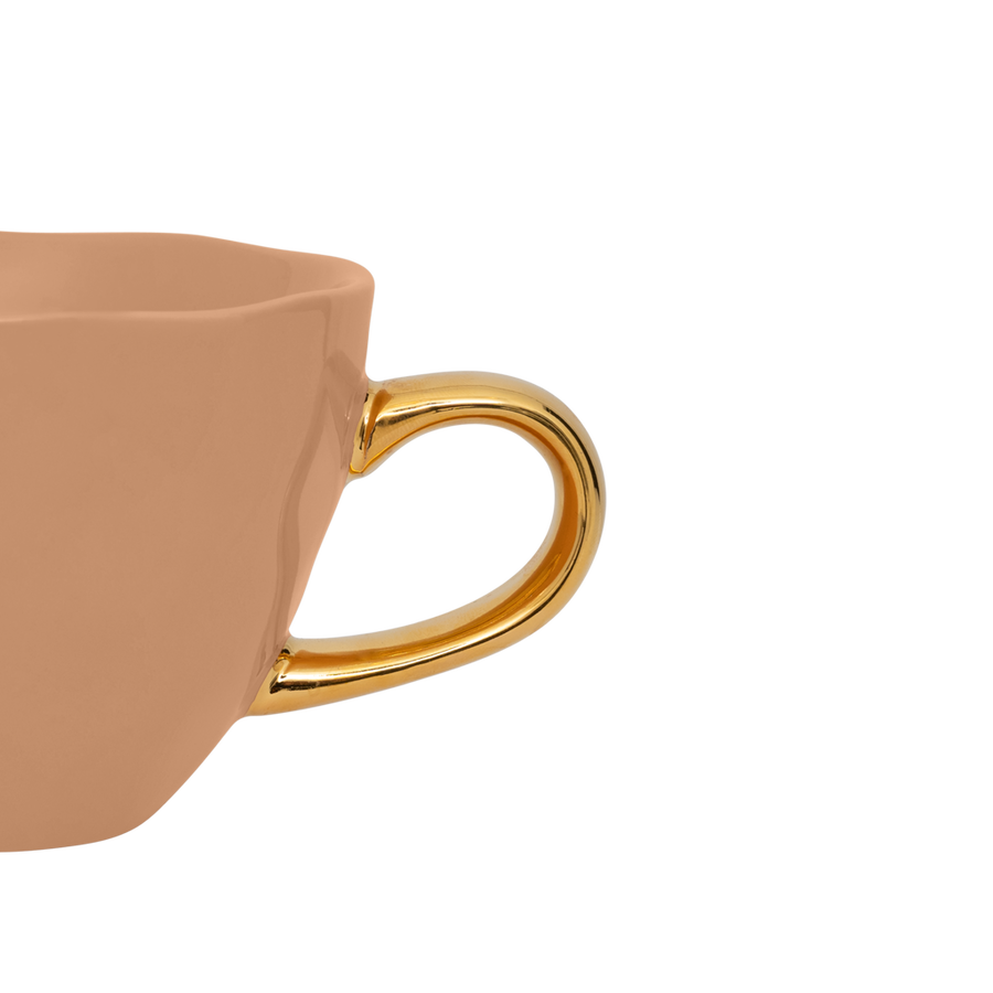Good morning cappuccino-/theekop klei (set van 2)