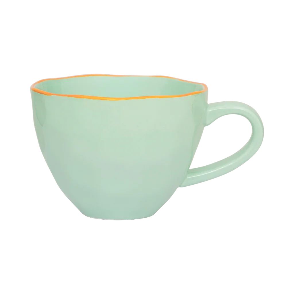 Good Morning Cup Cappuccino/Tea sculpted Celadon (2 stuks)