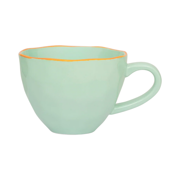Good Morning Cup Cappuccino/Tea sculpted Celadon (2 stuks)