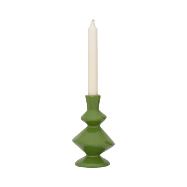 Kandelaar kenji, bananenpalmgroen (set van 2)