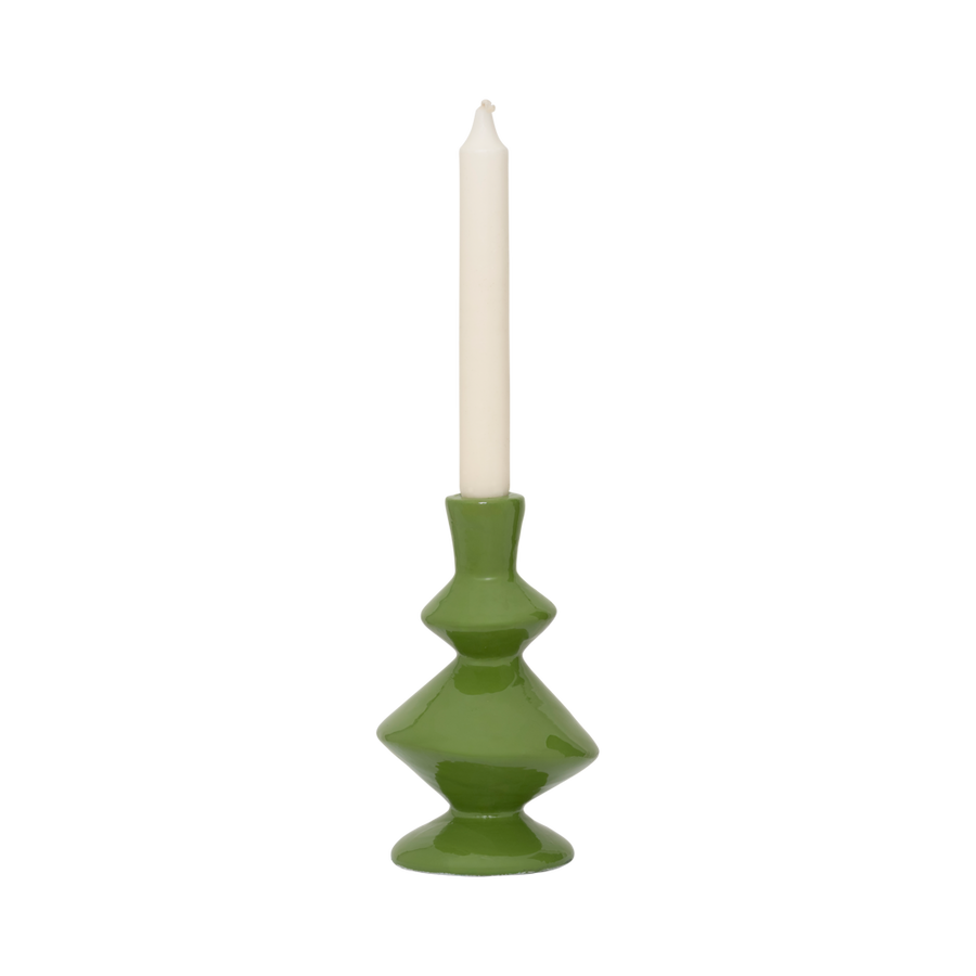 Kandelaar kenji, bananenpalmgroen (set van 2)