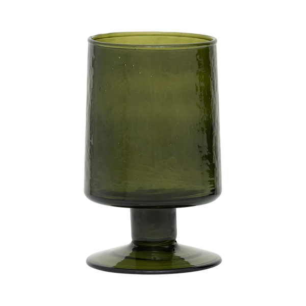 Wijnglas gehamerd bananenpalmgroen (set van 4)