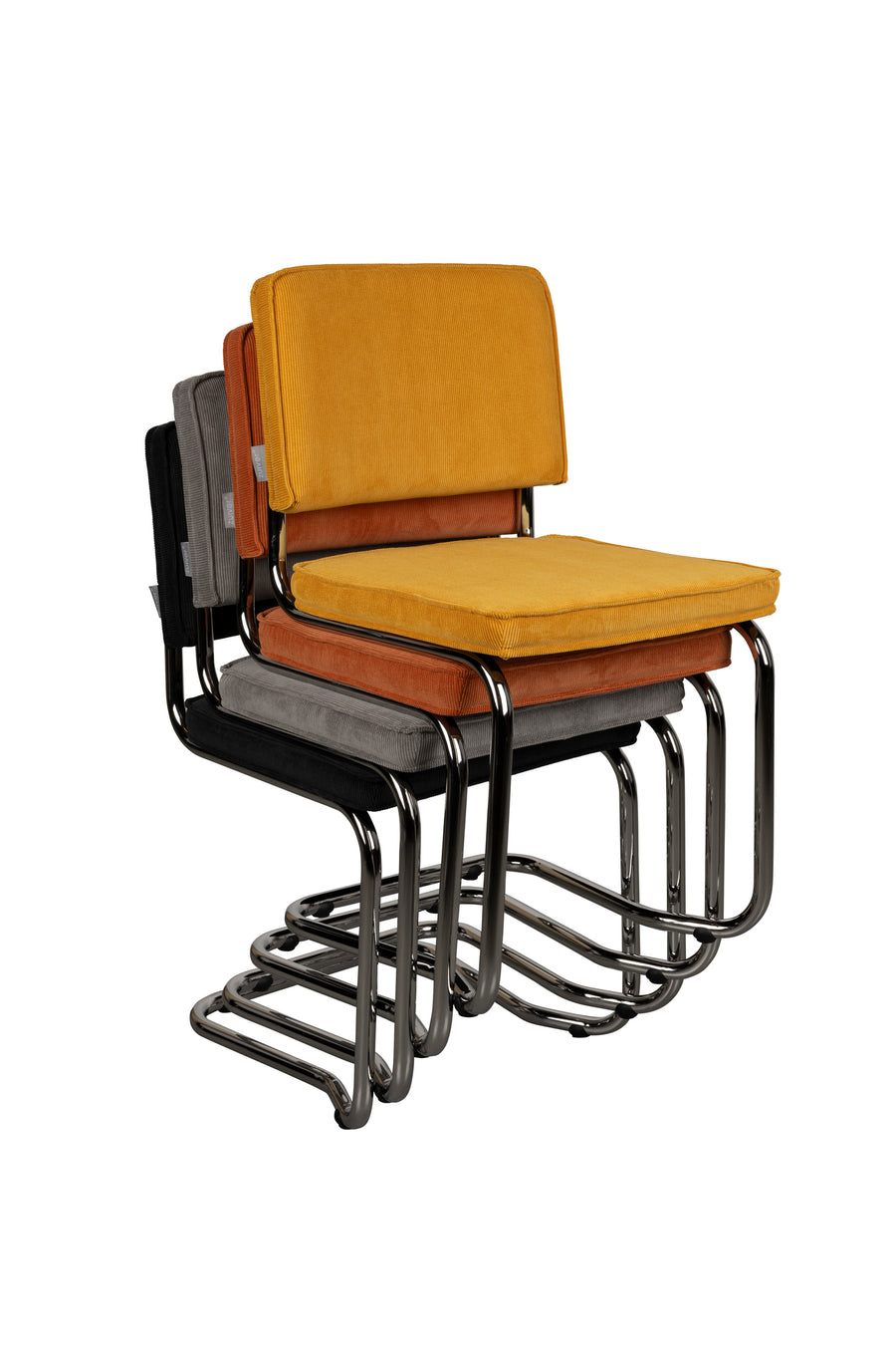Stoel Ridge Kink Rib Zwart 7a (set van 2)
