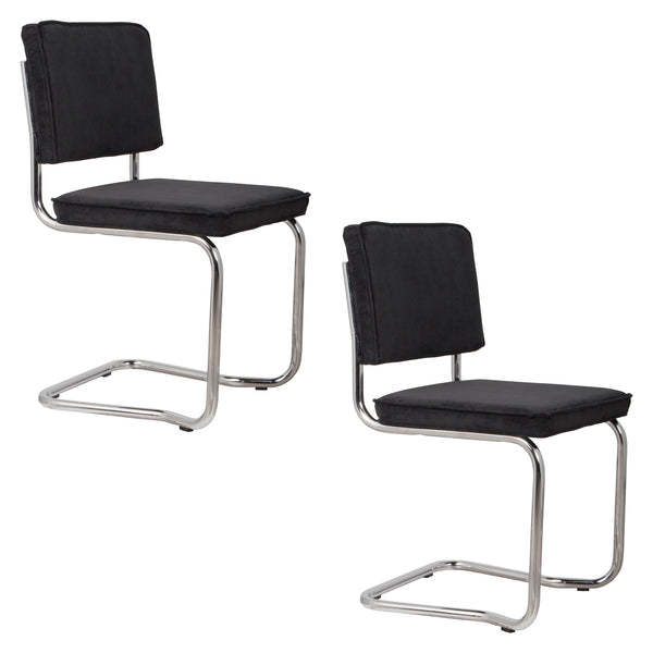 Stoel Ridge Kink Rib Zwart 7a (set van 2)