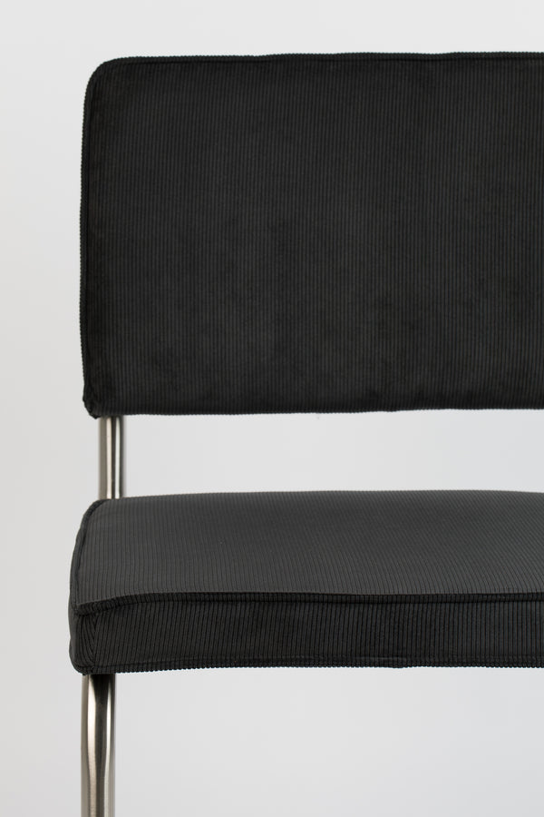 Stoel Ridge Brushed Rib Zwart 7a (set van 2)