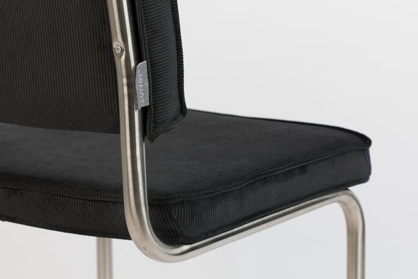 Stoel Ridge Brushed Rib Zwart 7a (set van 2)