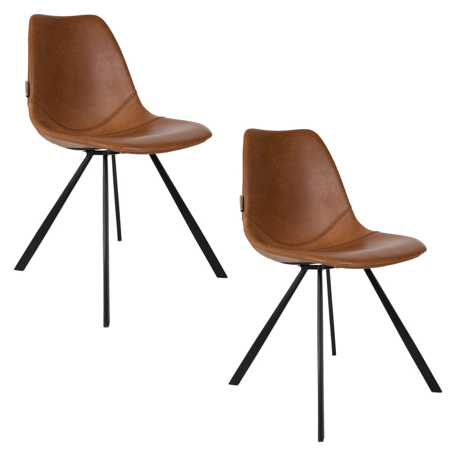 Stoel Franky Bruin (set van 2)