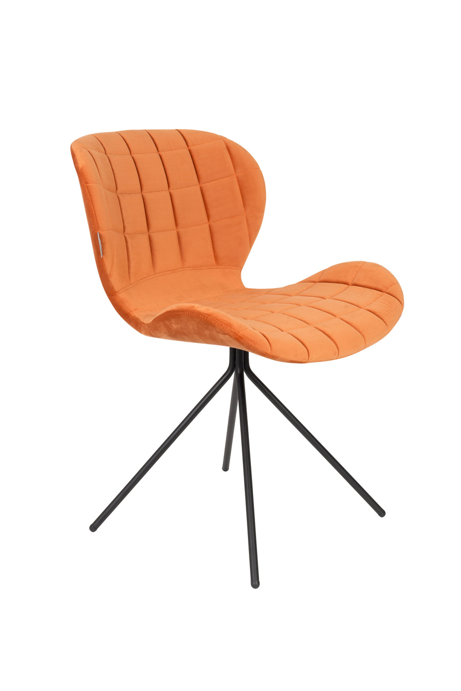 Stoel Omg Fluweel Oranje (set van 2)