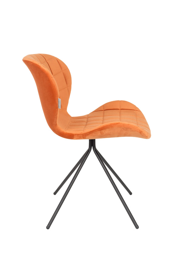 Stoel Omg Fluweel Oranje (set van 2)
