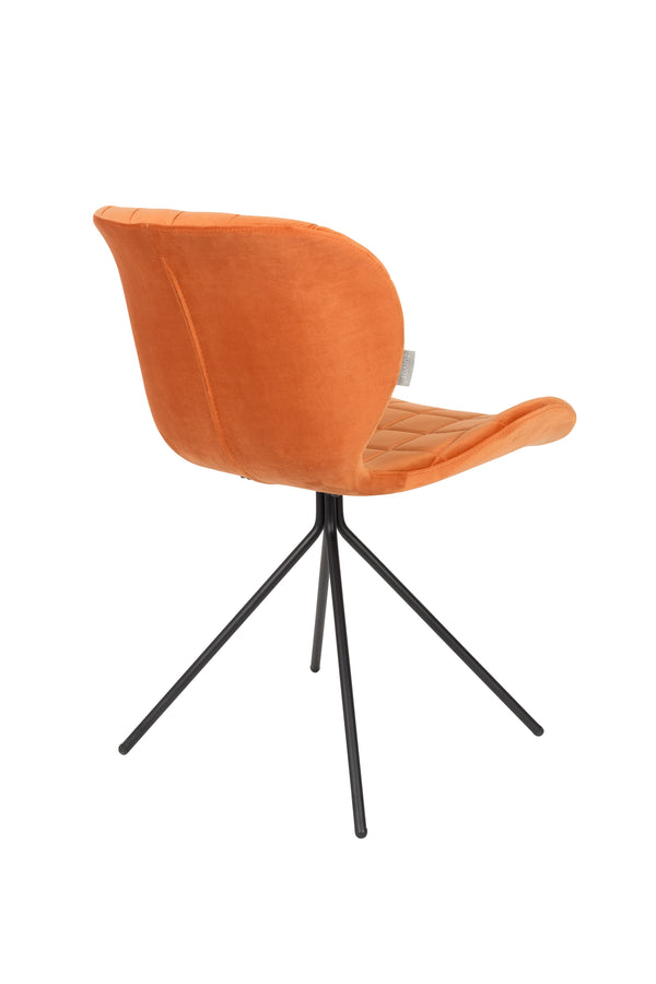 Stoel Omg Fluweel Oranje (set van 2)
