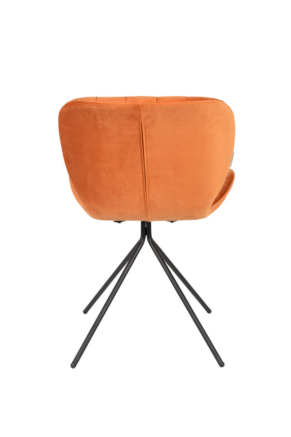 Stoel Omg Fluweel Oranje (set van 2)