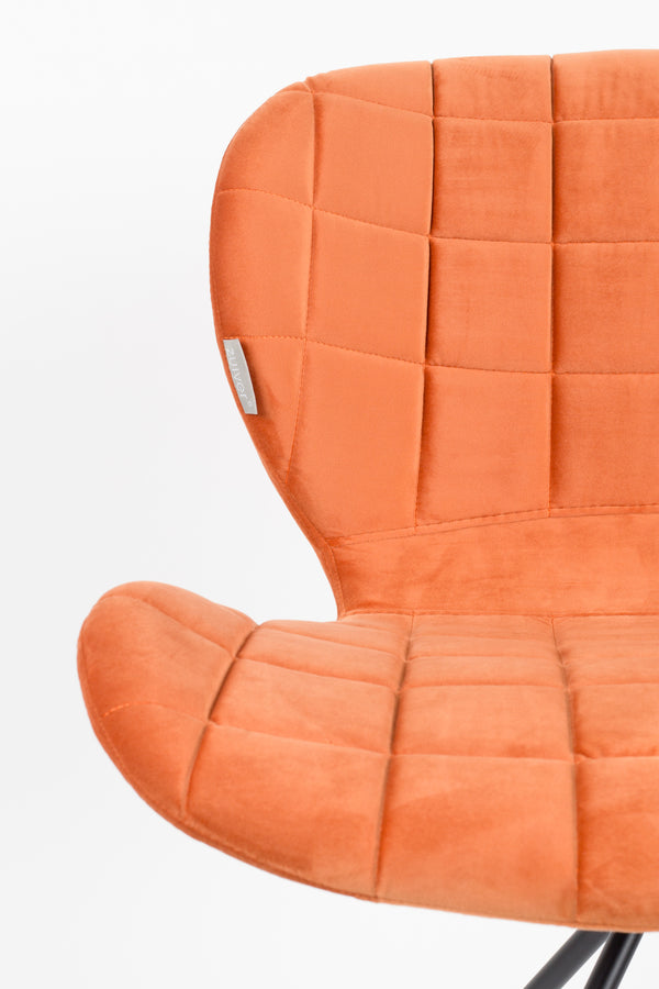 Stoel Omg Fluweel Oranje (set van 2)