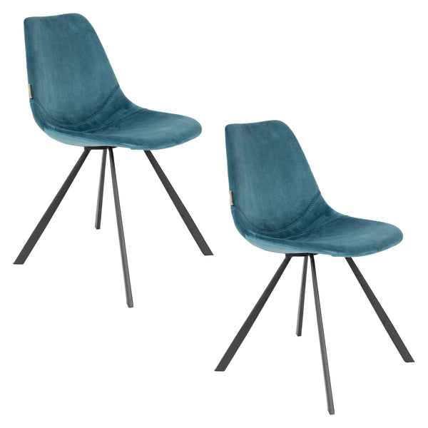 Franky eetkamerstoel blauw (set of 2)