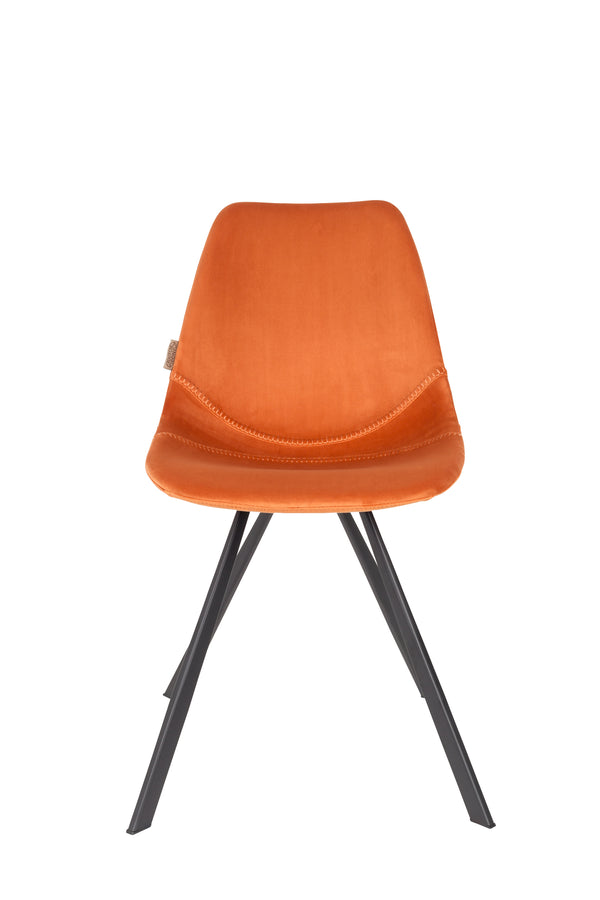 Stoel Franky Fluweel Oranje (set van 2)