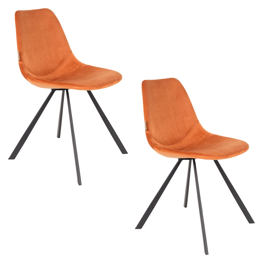 Stoel Franky Fluweel Oranje (set van 2)