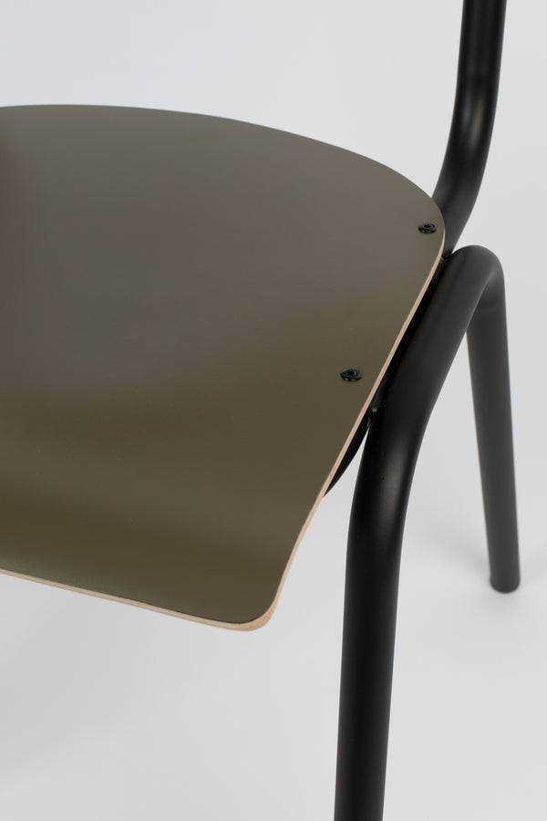Stoel Rug To School Matte Olive (set van 4)