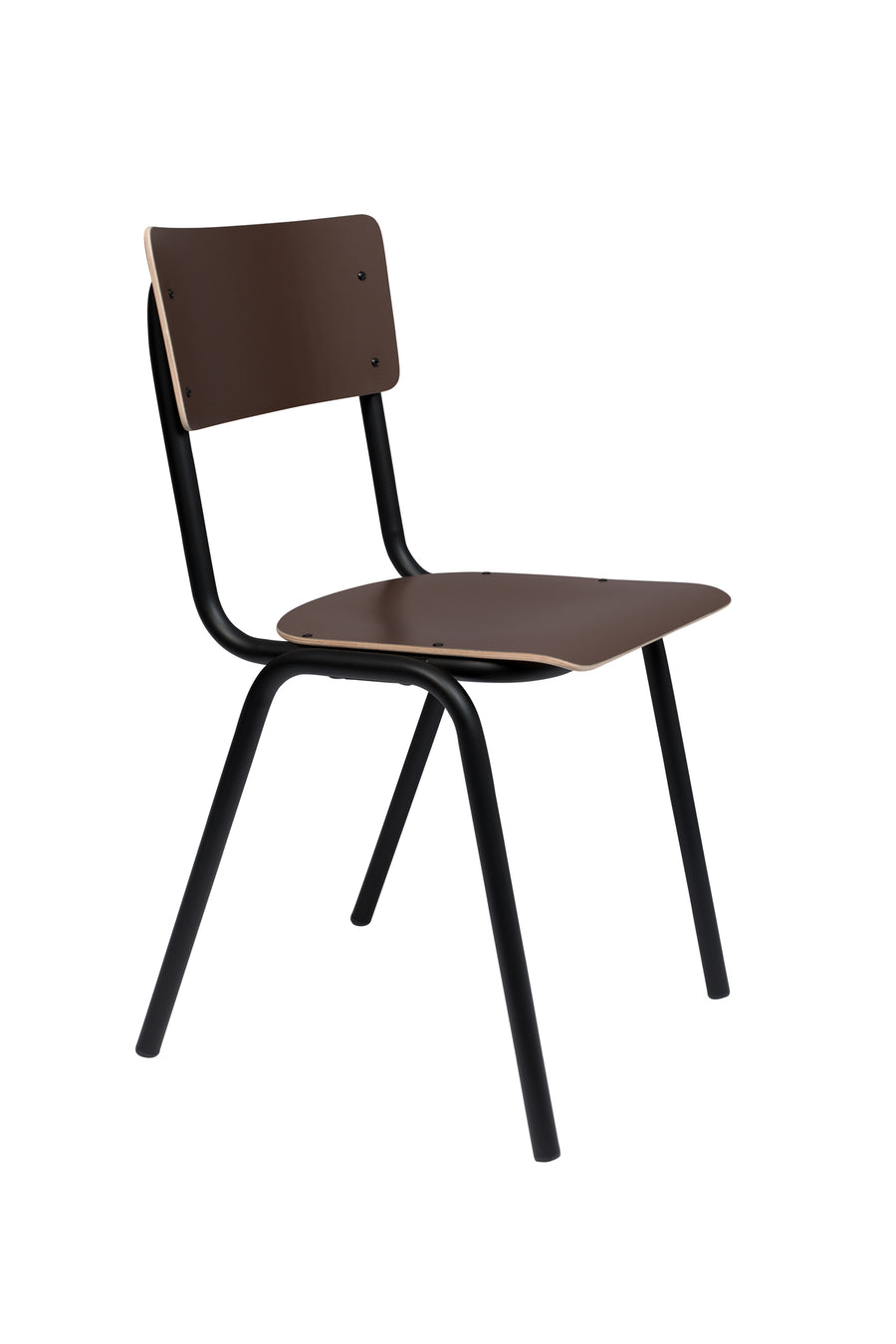 Stoel Rug To School Matte Bruin (set van 4)