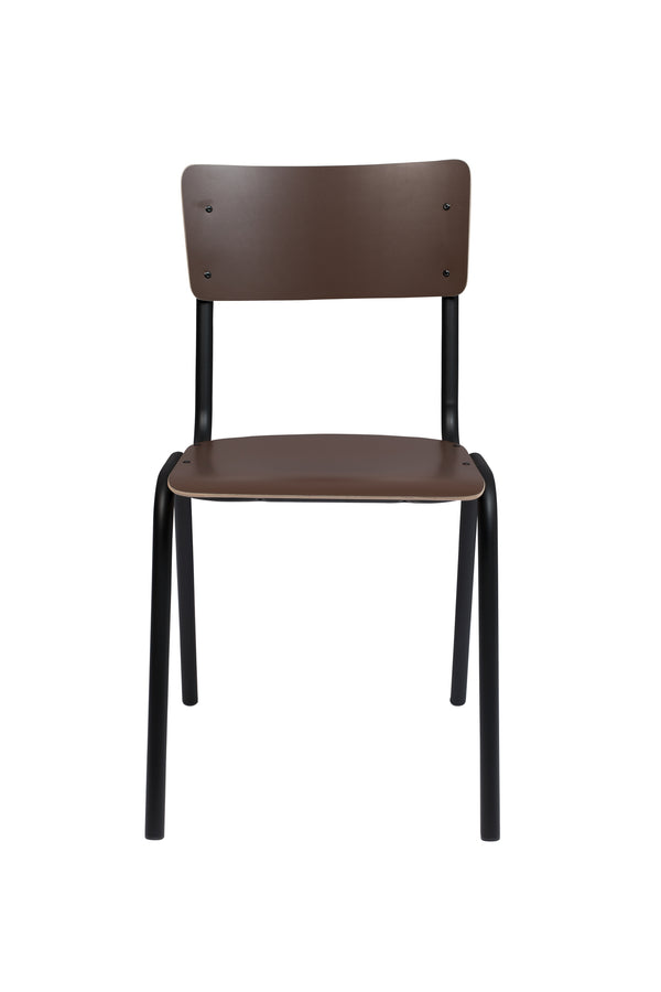 Stoel Rug To School Matte Bruin (set van 4)