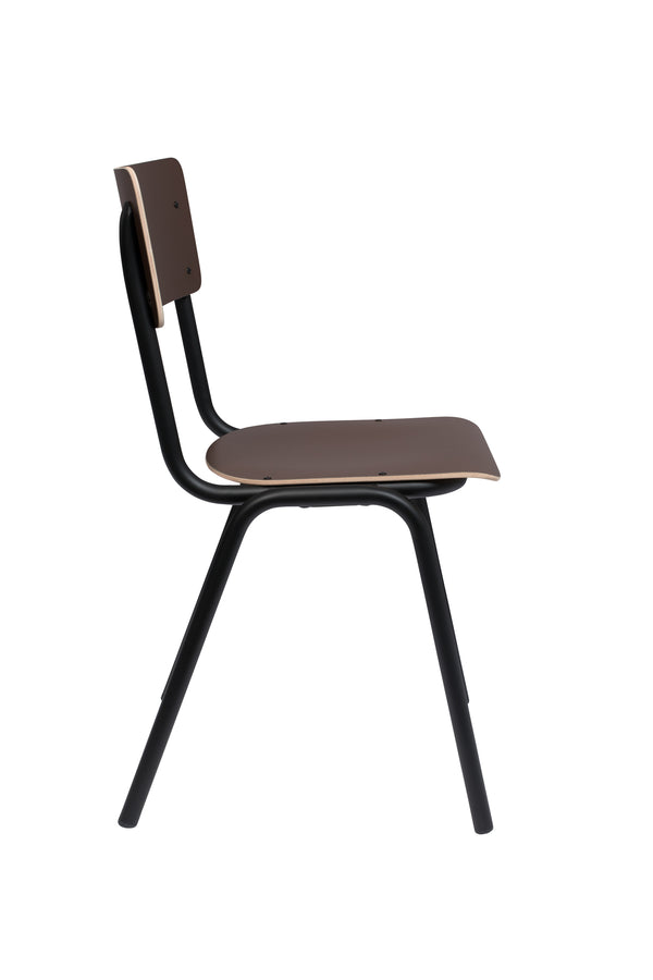 Stoel Rug To School Matte Bruin (set van 4)