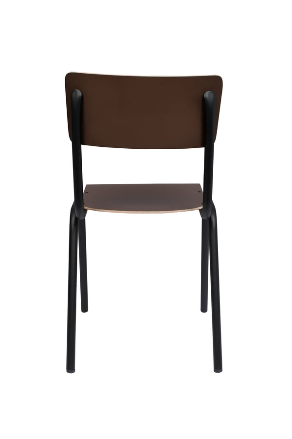 Stoel Rug To School Matte Bruin (set van 4)