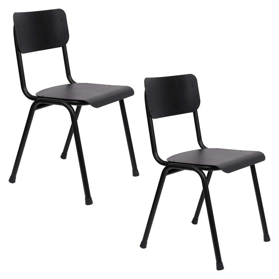 Back to school tuinstoel zwart (set of 2)