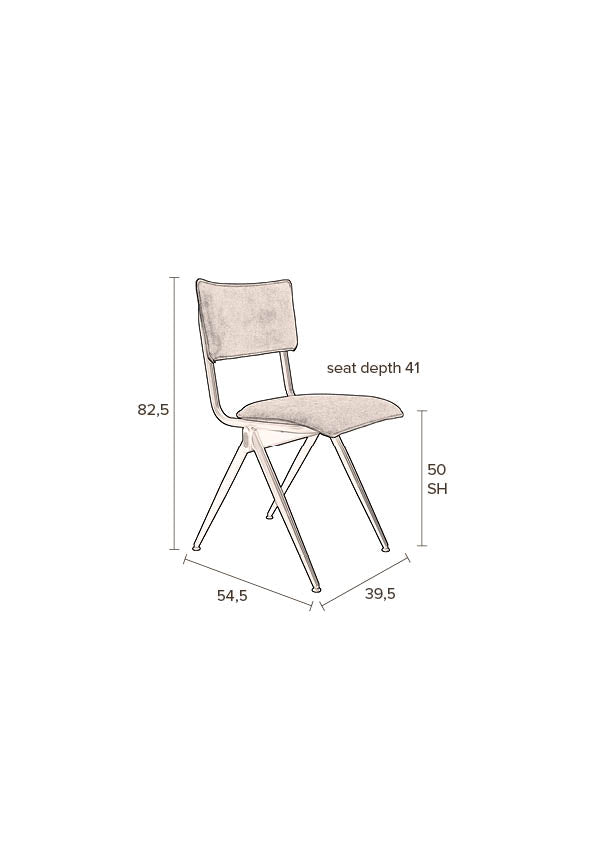 Stoel Nieuw Willow Antraciet (set van 2)