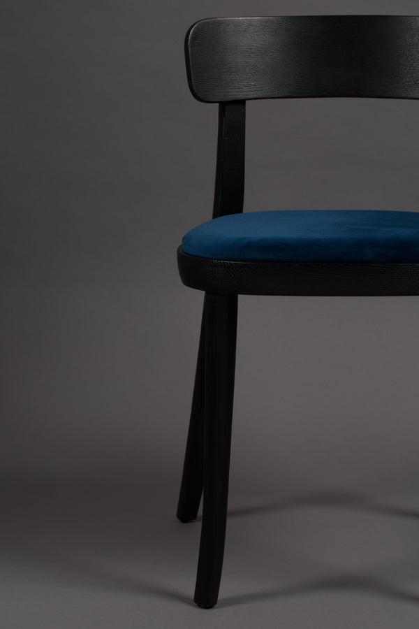Stoel Brandon Zwart/Donker Blauw (set van 2)