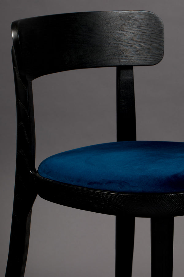 Stoel Brandon Zwart/Donker Blauw (set van 2)
