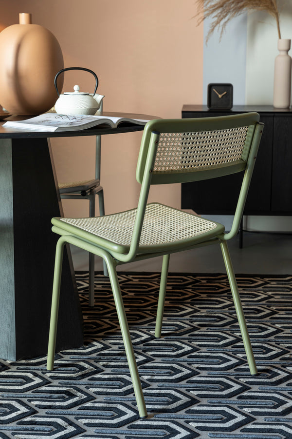 Stoel Jort Groen/Naturel (set van 2)