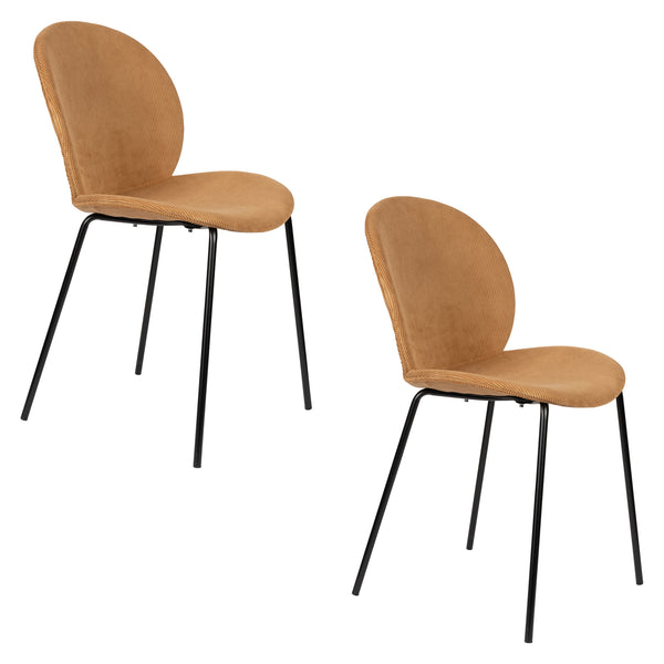 Bonnet eetkamerstoel okergeel (set of 2)
