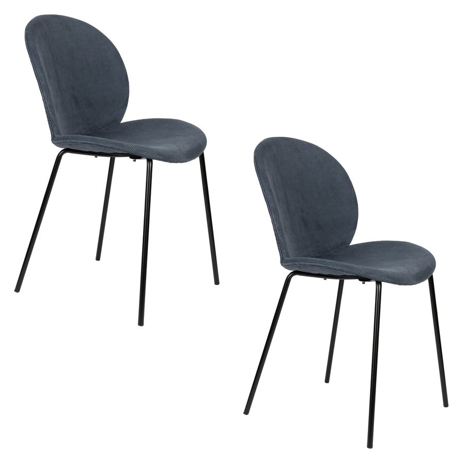 Bonnet eetkamerstoel grijs/blauw (set of 2)