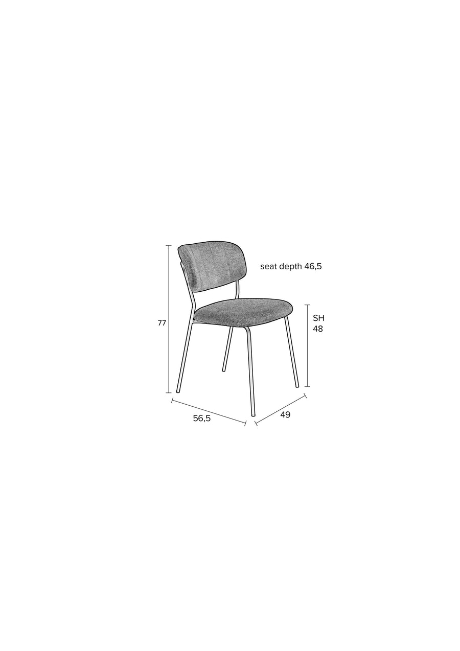 Stoel Jolien Zwart/Grijs Fr (set of 2)