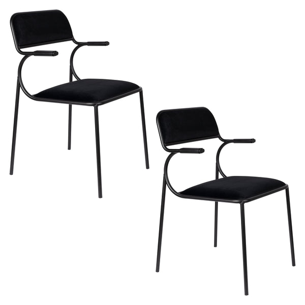 Alba armstoel zwart/zwart (set of 2)