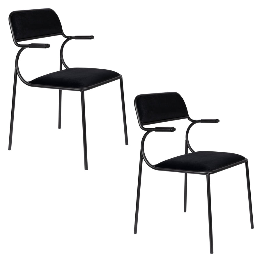 Alba armstoel zwart/zwart (set of 2)